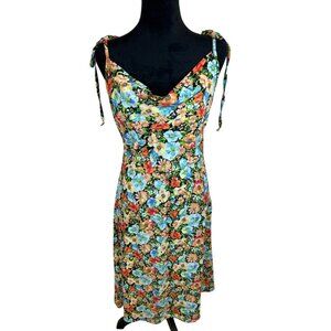 NWOT Rolla Coster Floral Spaghetti Strap Tie Midi Slip Dress Juniors Size L
